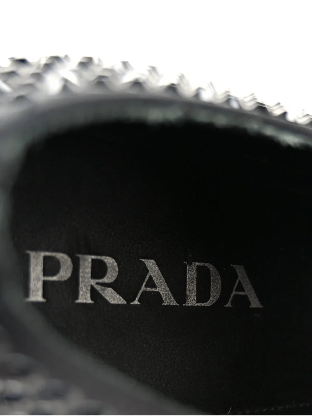 Prada Crystal Satin Black Studded Loafers Men’s US 10.5